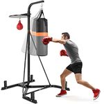 Goplus Boxing Stand for Heavy Bag and Speed Bag, Heavy Duty Free-Standing Sandbag Rack Bracket Station for Home Gym Workout Strength Training, Holds up to 220LBS, Punching Bag with Stand for Adults
