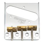 Wilkinson WTB Vintage Telecaster Bridge 3 Compensated Brass Saddles for Tele Style Electric Guitar, Chrome