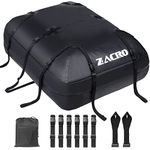 Zacro Roof Top Cargo Bag - 15 Cubic Foldable Roof Cargo Bag, Cargo Bag Rooftop Waterproof with with 10 Reinforced Straps and 6 Door Hooks Straps for Any Car with/Without Roof Rack/Rails/Bars