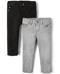 The Children's Place Baby 2 Pack and Toddler Boys Stretch Skinny Jeans 2-Pack, Black Wash/Dove Gray Wash 2 Pack, 5T