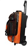 Pyramid Path Triple Premium Deluxe Roller with 5 Accessory Pockets Bowling Bag (Black/Orange)