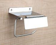 LAPO Stainless Steel Toilet Paper Holder with Mobile Stand Chrome Finish - Bathroom Accessories - Pack of 1