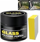 Glass Polishing Powder,Gl/ass Scratch Remover,Scratch Remover Kit for Cars,Glas/s Polish with Sponge,Window Screen Cleaner,C/ar Sc/ratch Repair Paste,C/ar Gla/ss Powder,Glass Polishing Scratc/h