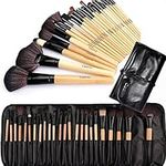 Makeup Brushes Set 24pcs Natural Hair Synthetic Wood Handle Cadrim Professional Makeup Brush Set Foundation Powder Blush Blending Shading Eyeshadow Concealers Cosmetic Brushes Kit Travel Makeup Brush