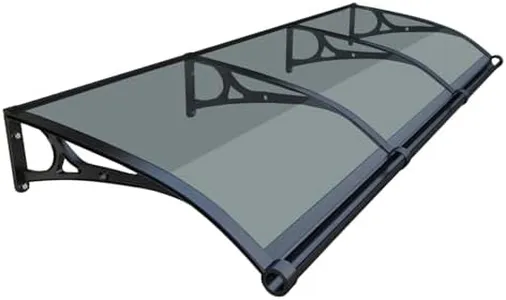HIAPES Awning for Door Entrance, Awnings for Doors, Window Awnings Exterior Polycarbonate Cover Outdoor Front Door Patio UV/Rain/Snow Protection, Door Awnings Exterior for Porch/Patio/Deck