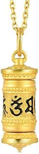 CHOW SANG SANG Cultural Blessings Daily Bliss 999 24K Gold Buddhist Mantra Om Mani Padme Hum Pendant for women & men 91038P [Not Include the Necklace]