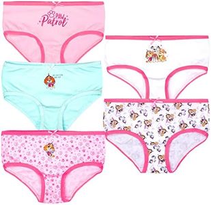 Paw Patrol - Biancheria intima per ragazzi e ragazze - Confezione multipla - Confezione da 5 pantaloni - Pantaloni 100% cotone - Varietà di disegni Paw Patrol con personaggi - 2-7 anni, rosa, 3-4