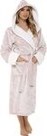 KATE MORGAN Ladies Soft & Cosy Hooded Dressing Gown (Large, Pink - Shimmer)