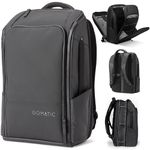 Gomatic Travel Pack - Carry On Travel Backpack - Expandable 20-30L Business Travel Bag for 1-3 Nights Away - Black Waterproof, Cabin Backpack/Mens Large Travel Rucksack, 22+ Pockets for Organising