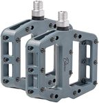 Bikeroo Mountain Bike Pedals 9/16" with Anti-Skid Pins - Nylon Fiber Flat MTB Pedals for Mountain Road BMX Bikes - Universal for Adults - Navy