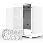 Zalman i4 Airflow ATX PC Case - Full Mesh Design - 6 x 120mm Fans Pre-Installed - Mid-Tower Desktop Computer Case - Vertical GPU Mount & 360mm Radiator Support, White