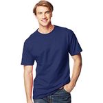 Hanes(ヘインズ) Men's H5180 Beefy-T T-Shirt, 1-Piece, 100% Cotton, Heavy Weight Tee, Navy, L