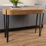 Creative Co-Op Astoria Wood Console Table with Metal Hairpin Legs, Natural and Black