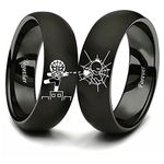 XAHH Spiderman Crown Couples Ring for Him and Her,Captured by Your Love Forever Together Lovers Ring Stainless Steel Anniversary Promise Wedding Band, 10, Metal, No Gemstone