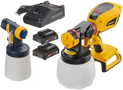 Wagner Spraytech 2454976 FLEXiO 3550 18V Cordless Handheld HVLP Paint Sprayer, Sprays Most Unthinned Latex, Includes Two Nozzles and Two Batteries, Complete Adjustability