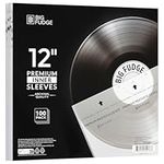 Big Fudge 100x Premium Vinyl Record Inner Sleeves - Clear Album Sleeve Covers with Anti-Static Rice Paper - Vinyl Sleeves - Acid Free Protective Cover for 30.5cm (12") Records