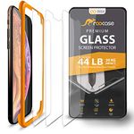 rooCASE 3-Pack Screen Protector for iPhone Xs/iPhone X, [Force Resistant Up to 44 Pounds] Tempered Glass Screen Protector with Alignment Frame for iPhone Xs/iPhone X [Case Friendly]