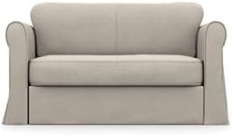 comfortly 2-Seat Sofa Bed Slipcover Replacement Hand Made Compatible with HAGALUND Sleeper Couch - COVERS ONLY - - COVERS ONLY (Cashmere Blends - Beige)