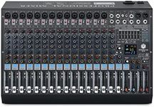 W IN-MIX DX16 Professional DJ Audio Mixer 16 Channel with 99 DSP Effects,7-band EQ,Independent 48V Phantom Power&Mute Button,Bluetooth Function,USB Interface Recording For Studio & Stage