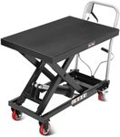 GarveeTech Hydraulic Lift Table, 1100 LBS Capacity Hydraulic Table Cart, Single Scissor Lift Cart 35.4 in Lifting Height with 4 Wheels and Non-Slip Pad for Material Handling, Black