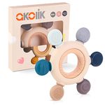 akolik Teething Toys for Babies, Baby Teethers Toy Teething Ring Silicone, Grasping Teething Toy, BPA Free Teething Nursing Accessories for 3+ Months Boy, Girl Toddlers