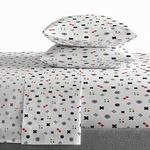 Saturday Park Gamer Queen Sheet Set - 4 Piece 100% Organic Cotton Sheets - GOTS & Oeko-TEX Certified