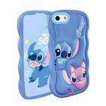 FINDWORLD Cases for iPhone 5S 5C 5 Case, Lilo Stitch Cute 3D Cartoon Unique Soft Silicone Cool Animal Rubber Character Shockproof Protector Boys Kids Girls Cover for iPhone 5S/5/5C/SE 1ST（2016）