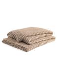 YnM Chunky Cotton Knit Throw Blanket, Cable Knit Throws for Bed Couch Sofa, Comfy & Relaxing, Decorative Piece for Farmhouse Modern Boho Rustic Scandinavian Chic Vibe, Beige 40x50 Inches