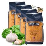 DeLallo - Gluten-Free Italian Orzo, 12 oz. (Pack of 4) | Gluten Free Orzo Pasta | Gluten Free Soup and Cooking | Made in Italy | Bundle with One (1) Authentic Delicious Concetta's Cucina Authentic Italian Recipe Card by Purchase Positivity