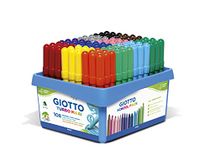 GIOTTO Turbo Maxi Super Washable Felt Tip Fibre Pens, Large Tip Nib 5mm, Schoolpack, 108 x Assorted Colours, Ideal for Children, Parties and Schools