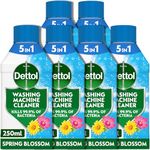 Dettol, Washing Machine Cleaner, Spring Blossom, 1.5L (250ml x 6pck) Antibacterial, Removes Bacteria, Odours, Limescale and Hidden Dirt, Lasting Freshness, Kills 99.9 Percent of Bacteria