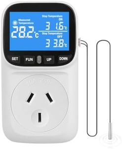 Digital Temperature Controller, Thermostat Outlet Plug, VA Display Heating Cooling Control Timer for Greenhouse Incubator Homebrew