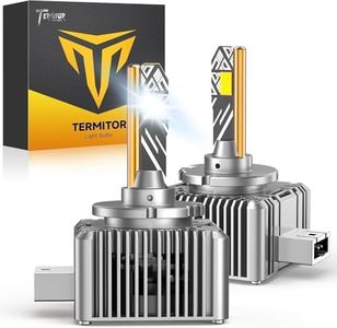 Termitor D3S LED Bulbs, 36,000LM 900% Brighter, 6500K Cool White, 1:1 HID Size CANBUS Ready, Plug and Play D3S Xenon HID Replacement Bulbs, Pack of 2