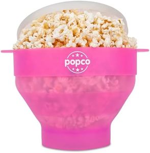 POPCO Silicone Microwave Popcorn Popper with Handles, Silicone Popcorn Maker, Collapsible Bowl Bpa Free and Dishwasher Safe - 15 Colors Available (Transparent Pink)
