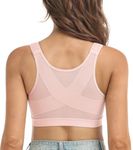 DotVol Comfort Front Closure Bra for Women Back Support Full Coverage Non Padded Wirefree(Pink,42D)