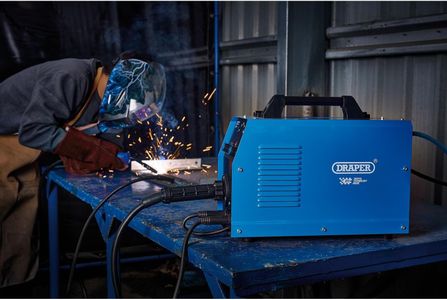 Draper MIG Inverter Welder 160A – Portable Blue Welding Machine