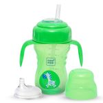 Mee Mee 2 in 1 Plastic Sipper Cup with Interchangeable Straw and Spout | Anti-Leak & Detachable Handle | BPA Free & Non-Toxic | Training Sippy Cup for Babies,Toddlers,Kids 240 ml (Green)