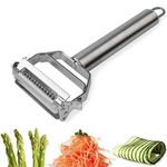Julienne Peeler, Stainless Steel Vegetable Peeler Double-Sided Blade Vegetable Cutter and Fruit Slicer Dual Blade Multifunction Kitchen Utensils