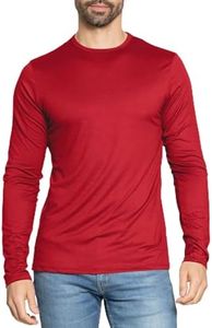 Men's Long Sleeve Crew Neck Top Red 3X