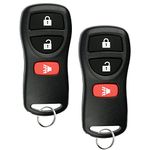 Replacement Key Fob Keyless Entry Remote Compatible with Nissan Xterra Titan Armada Frontier Quest Sentra Infiniti FX35 FX45 QX4 3 Buttons Car Key KBRASTU15-2 Packs (one Size) (A)