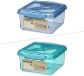 Sistema Ocean Bound Plastic Lunch Box Plus Cutlery | 1.2 L Food Storage Container with Fork & Knife | BPA-Free, Made Using Recycled Plastic | Teal OR Blue (Colour Not Selectable)