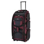Travelers Club Xpedition 30 Inch Multi-Pocket Upright Rolling Duffel Bag, Crimson Red, 30" Suitcase, Xpedition 30 Inch Multi-Pocket Upright Rolling Duffel Bag