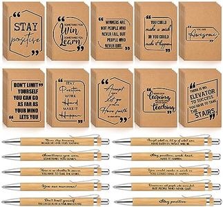 Fulmoon 60 Pcs Employee Christmas Appreciation Gifts Bulk Kraft Inspirational Notebook Motivational Bamboo Pen Mini pocket Notepad for Team Medical Assistant Teacher Women Volunteer