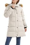 Orolay Women's Thickened Down Coat with Adjustable Hood Warm Winter Jacket, Beige, M