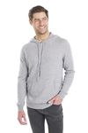 BEYOND FASHION Men's Sweater Pocket Full Zip Hoodie Cardigan - 100% Pure Cashmere, Light Grey, L