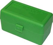 MTM RM-50-10 50 Round Flip-Top Rifle Ammo Box .22-250 to .308 Win, USA Made, Green