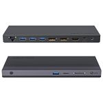 USB C Docking Station, WAVLINK 13-IN-1 Triple Display Laptop Dock for M1/M2 MacBook Pro/Air, Dell, Lenovo, HP, Asus, 100W Power Delivery, 2DP+HDMI, 4 USB 3.0, Gigabit Ethernet, TF/SD Card Reader