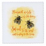 3dRose, Polyester, Bees Bible Quote, 6x6 inch Quilt Square