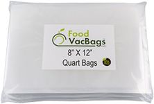 100 Quart FoodVacBags 20.32cm x 30.48cm Vacuum Seal Bags, Food Storage, Food Saver Compatible, BPA Free, Commercial Grade, Heavy Duty, Sous Vide Cooking