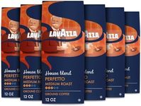 Lavazza House Blend Perfetto Ground Coffee 6 Bags of 12oz, Medium Roast, Full-bodied, Intensity 3/5, 100% Arabica, Ideal for Drip Brewers, (Pack of 6) - Package May Vary